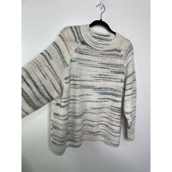 Old Navy Sweater Space Dye Long Sleeves Crew Neck Pullover Wool Blend Gray 2X - Picture 3 of 10